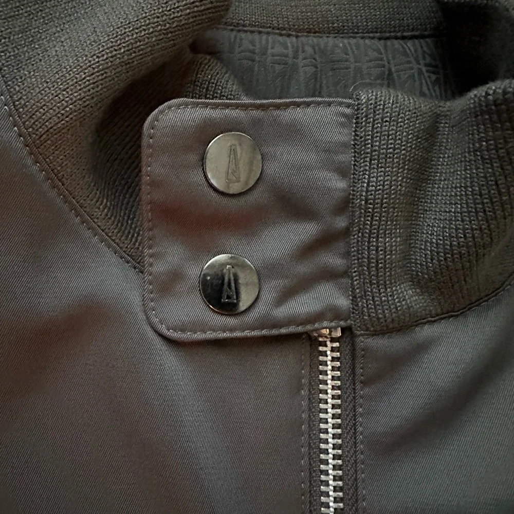 Jordan Black/ gun metal Men's Bomber Jacket with Snap Collar